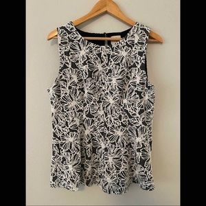 Anthropologie Peplum Tank black and white
